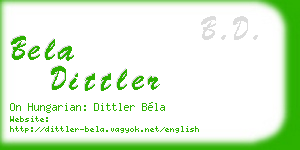 bela dittler business card