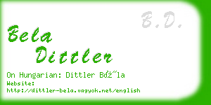 bela dittler business card